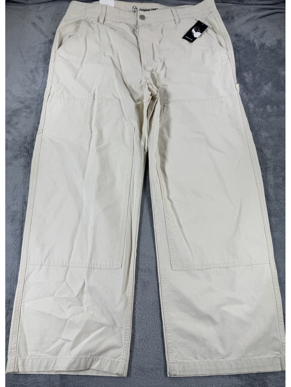 Original Use Men's Cargo Baggy Work Carpenter Pants Cream Size 40x32 NWT
